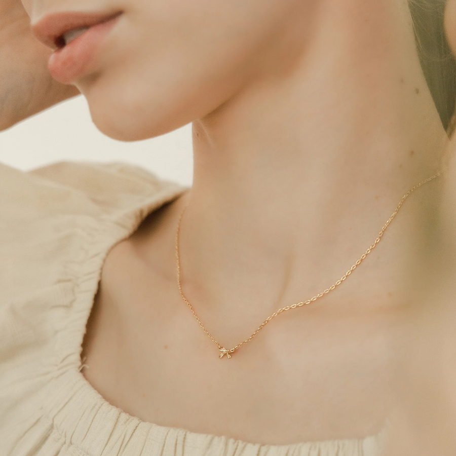 Gold Bow Necklace