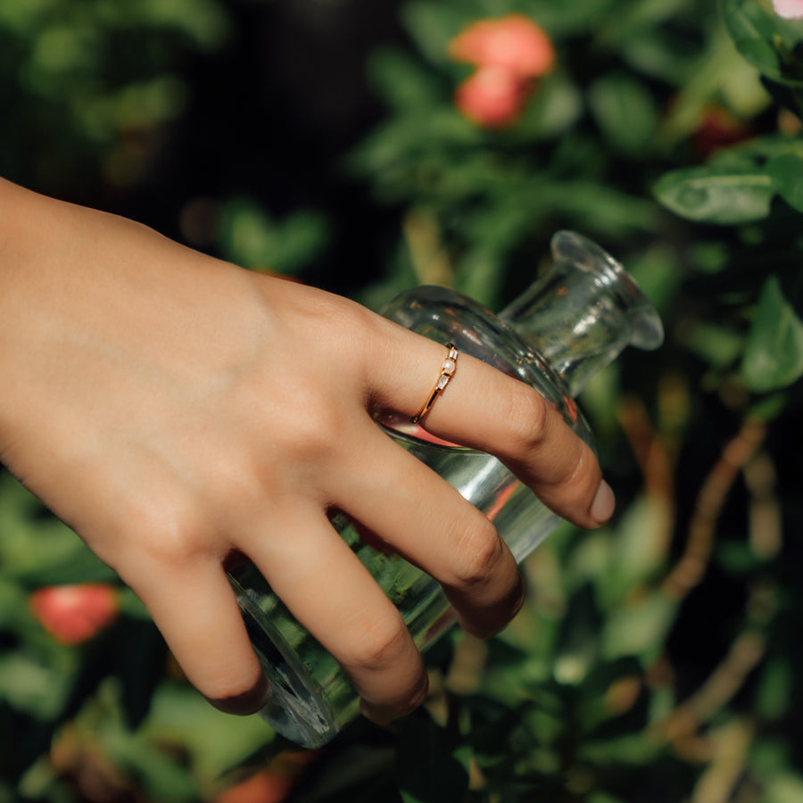 Gold Judith Pearl Ring