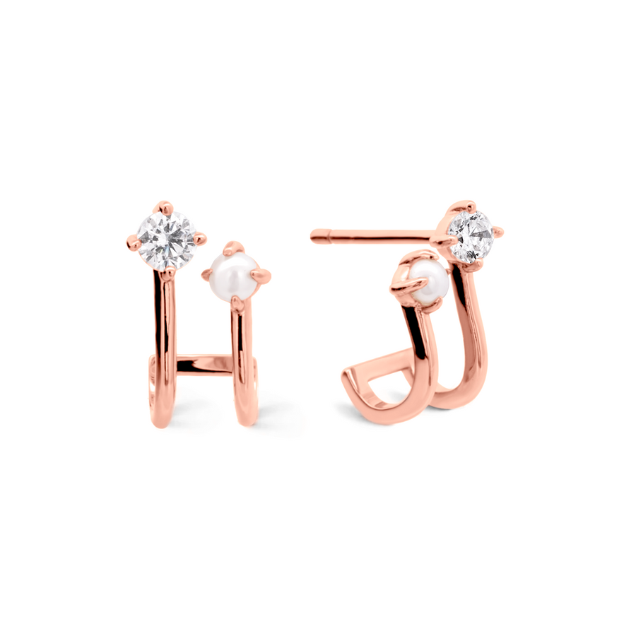 Rose Gold Jane Pearl Studs