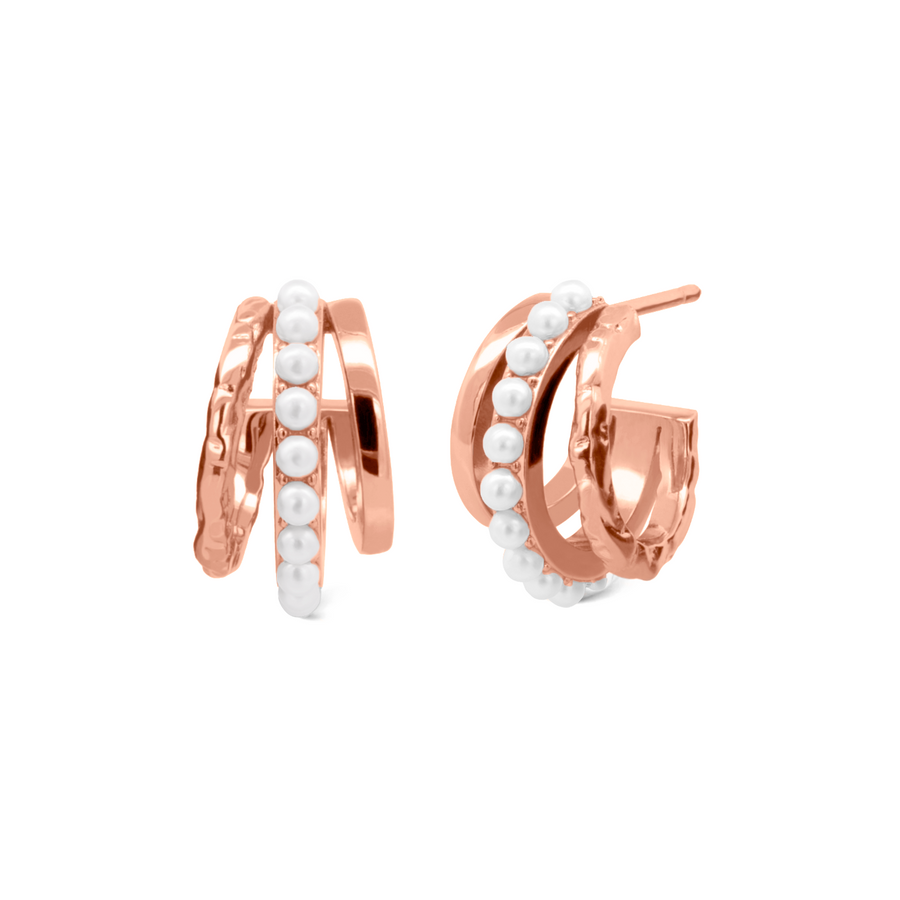 Rose Gold Jordyn Pearl Huggies