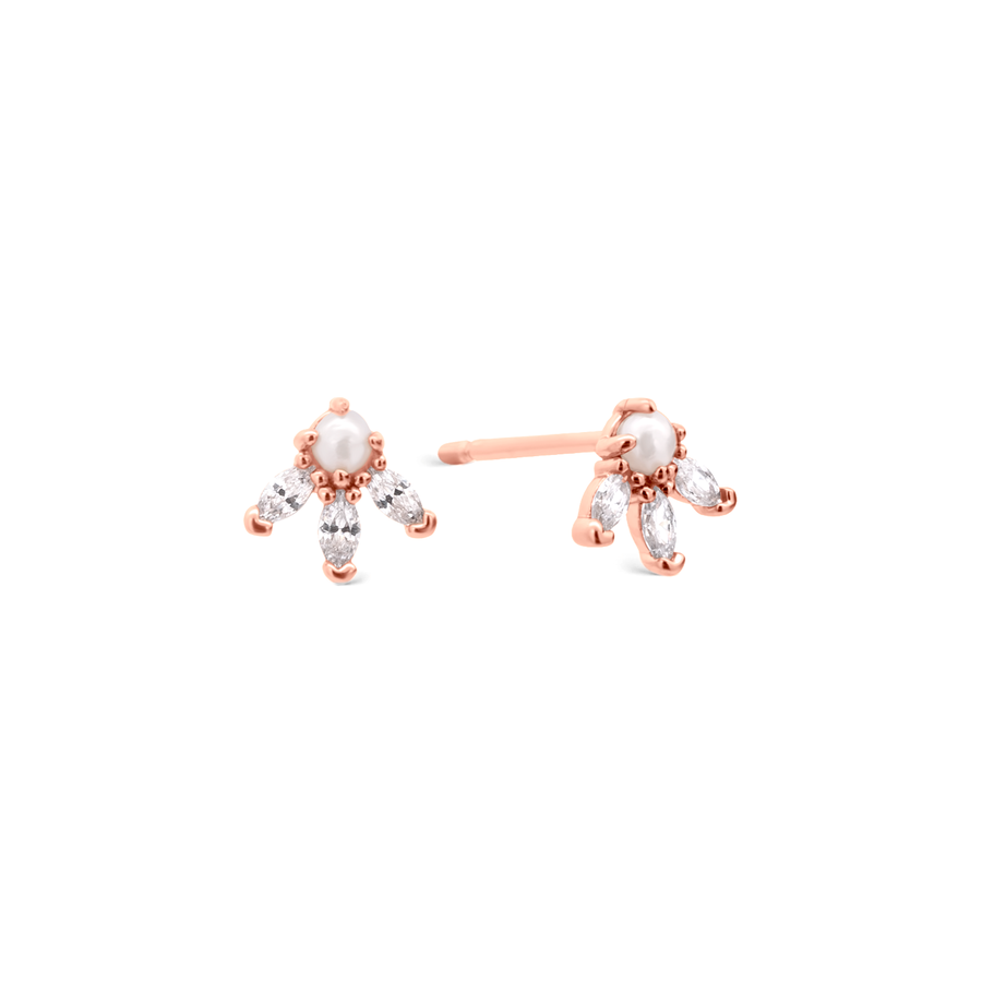Rose Gold Julie Pearl Studs