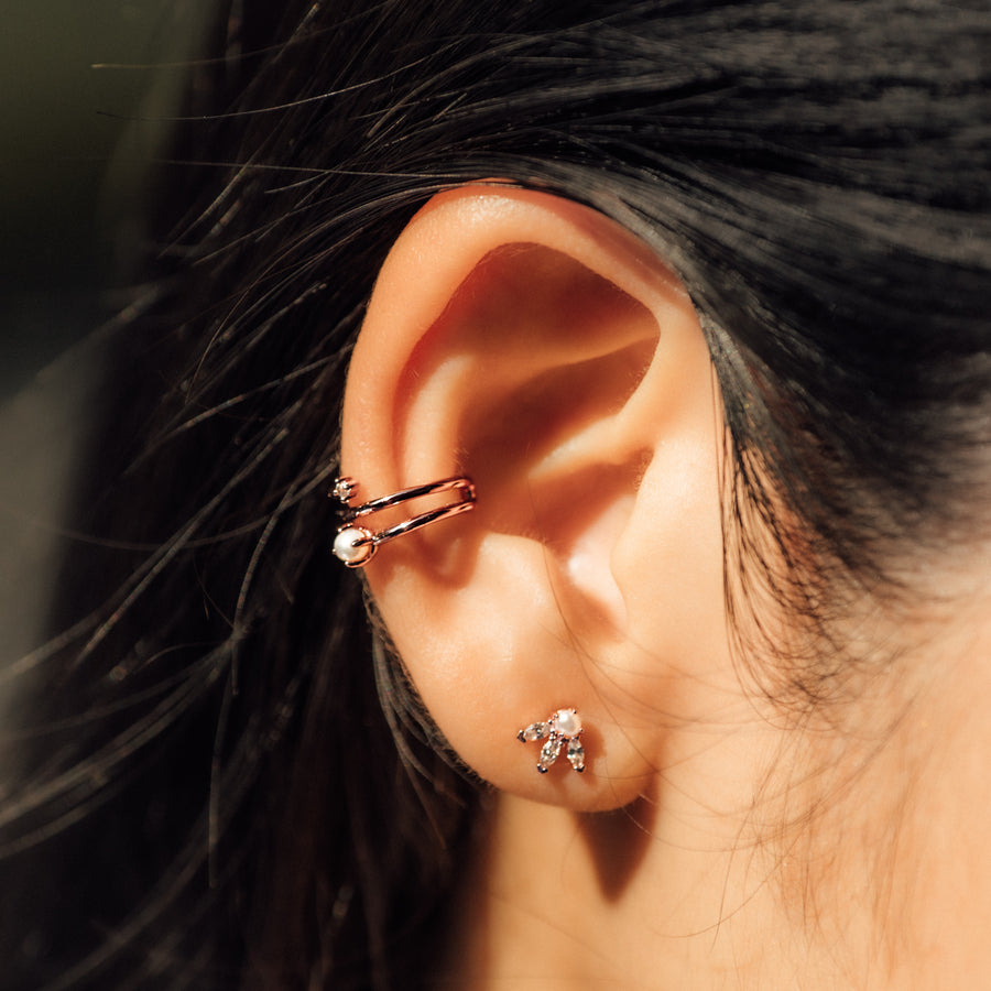 Rose Gold Jane Pearl Ear Cuff