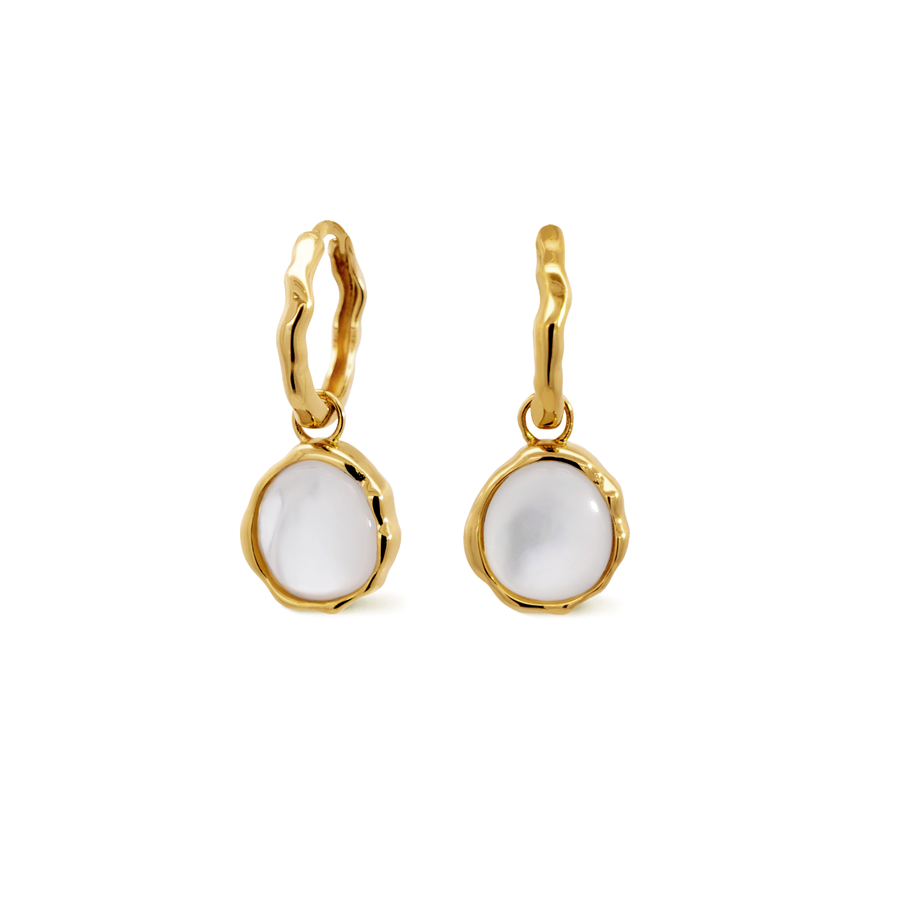 Gold Noemi Mother of Pearl Huggies