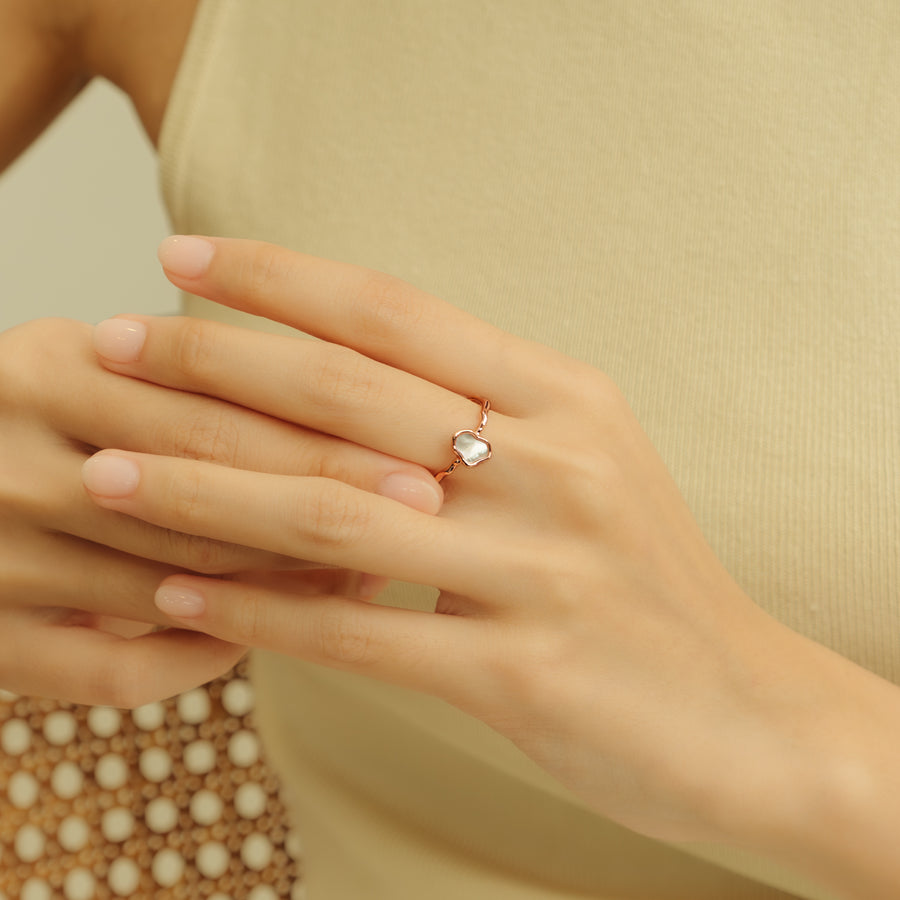 Rose Gold Daria Mother of Pearl Ring
