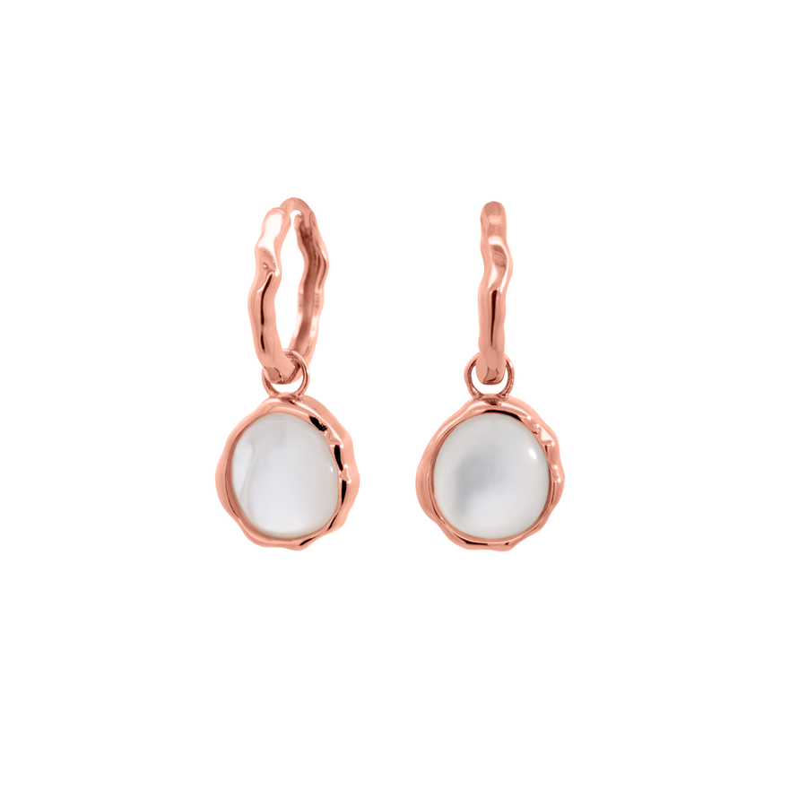 Rose Gold Noemi Mother of Pearl Huggies