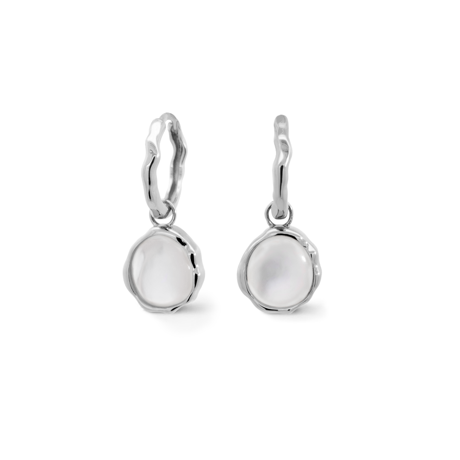 925 Silver Noemi Mother of Pearl Huggies