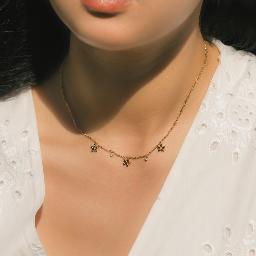Gold Heather Cubic Necklace