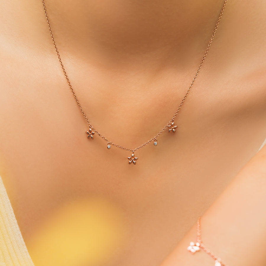 Rose Gold Heather Cubic Necklace