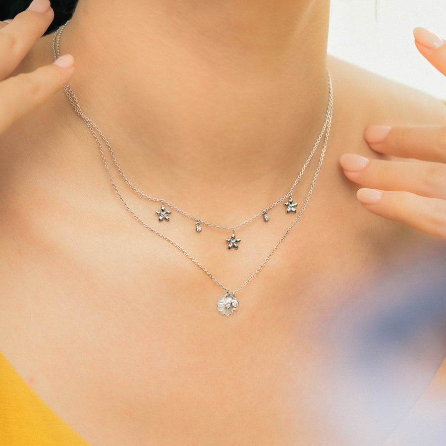 925 Silver Heather Cubic Necklace