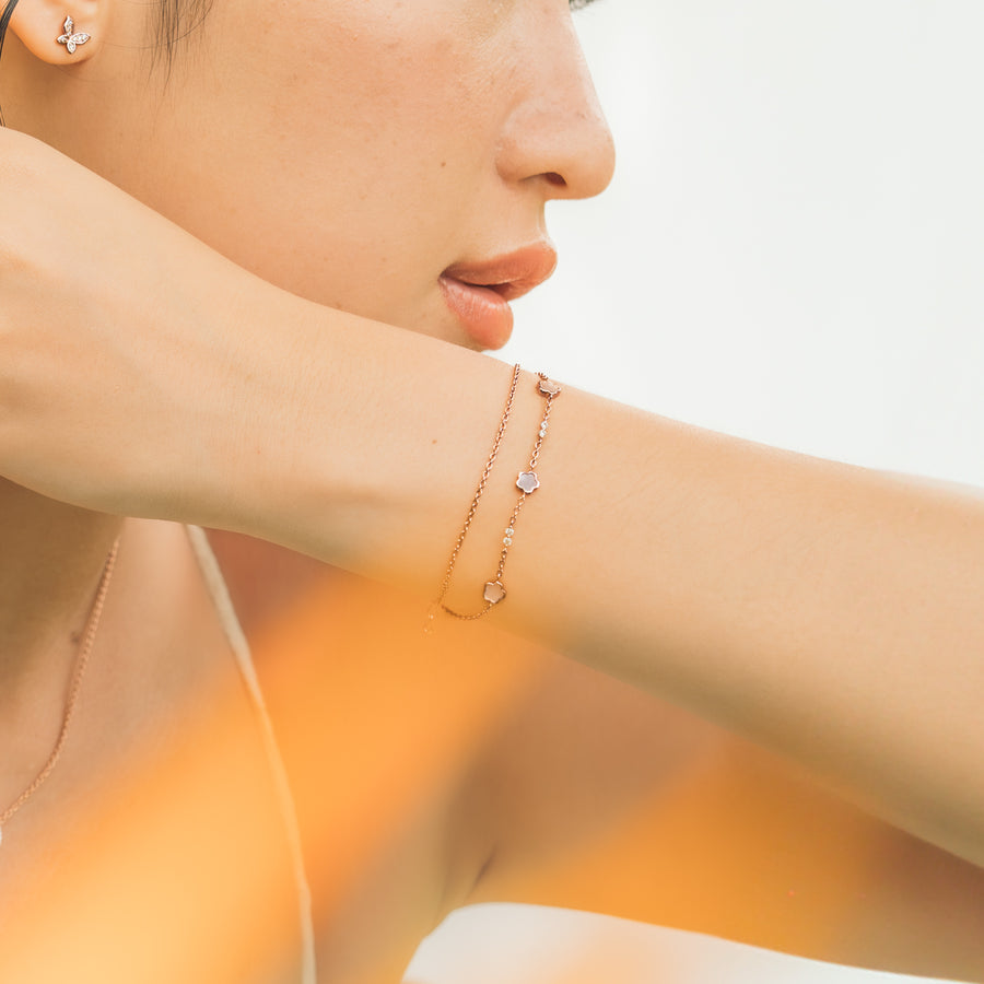 Rose Gold Cerise Mother of Pearl Bracelet