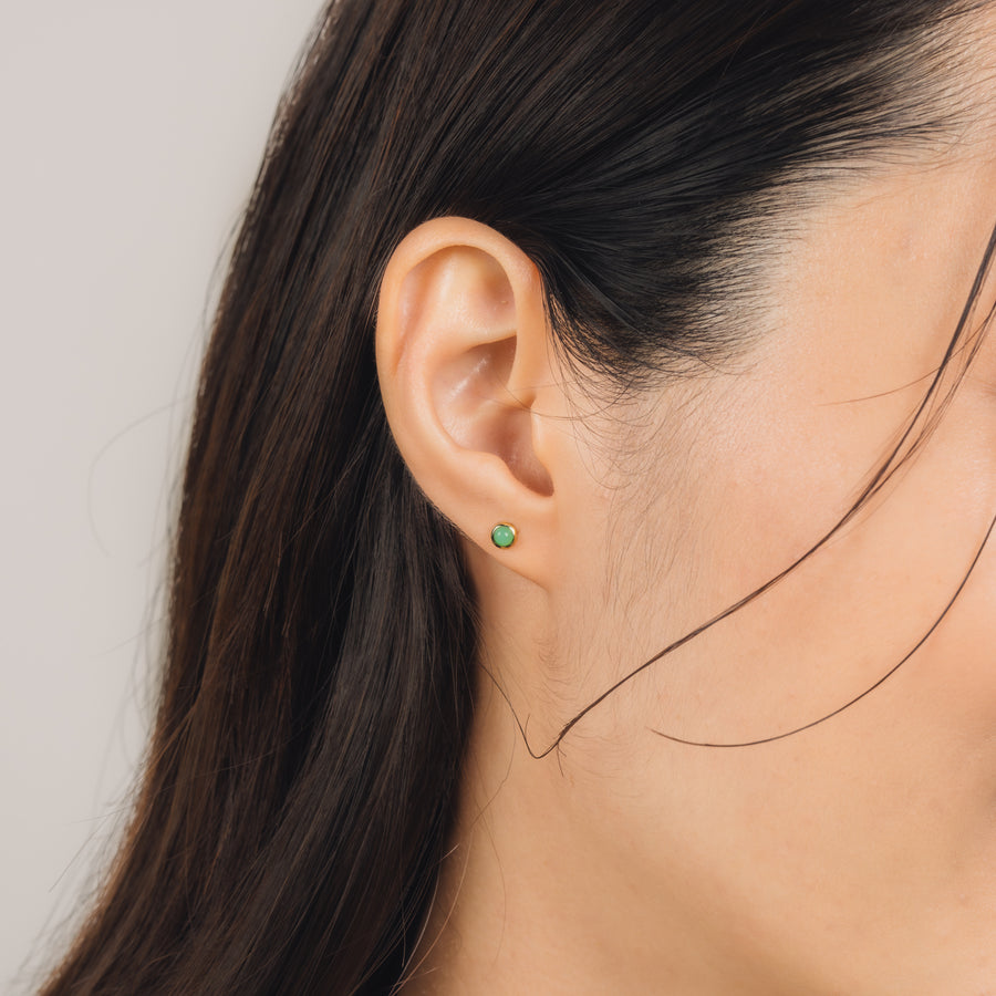 10k Gold Nora Chrysoprase Studs