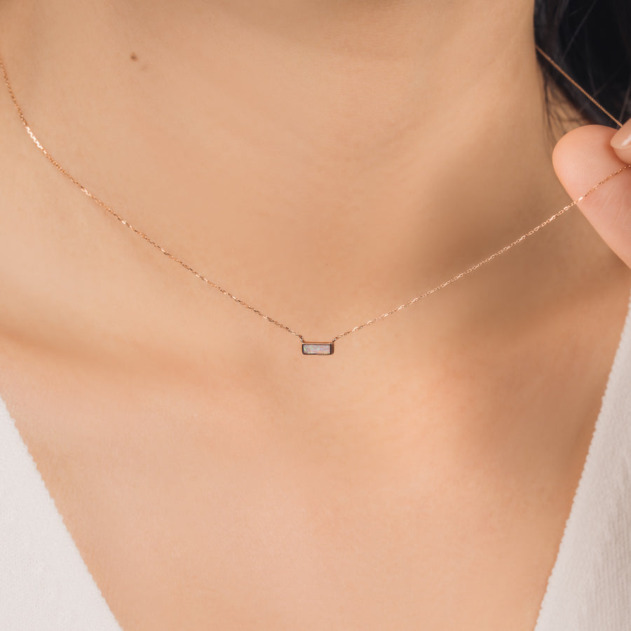 10k Rose Gold Helena Opal Necklace