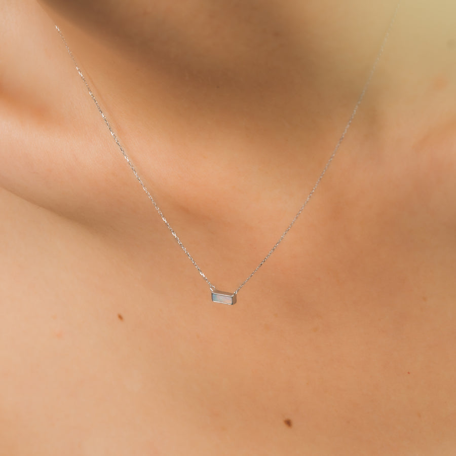 10k White Gold Helena Opal Necklace