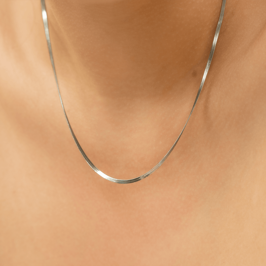 925 Silver Herringbone Chain Necklace