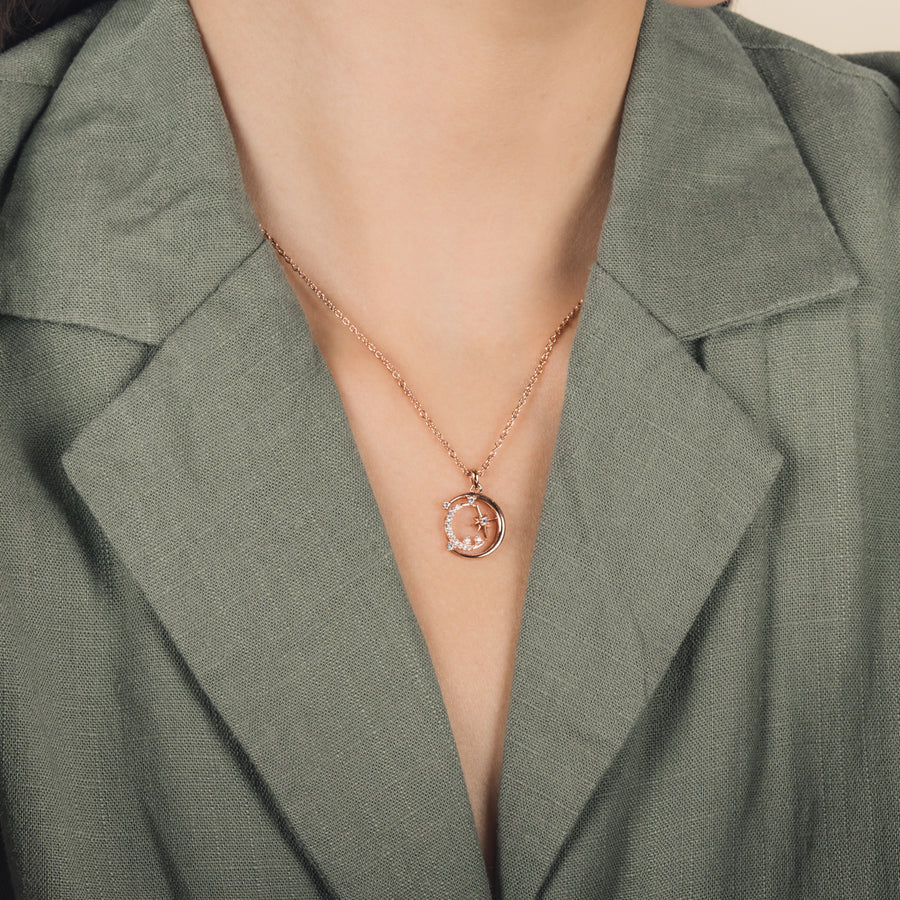 Rose Gold Oriana Cubic Necklace