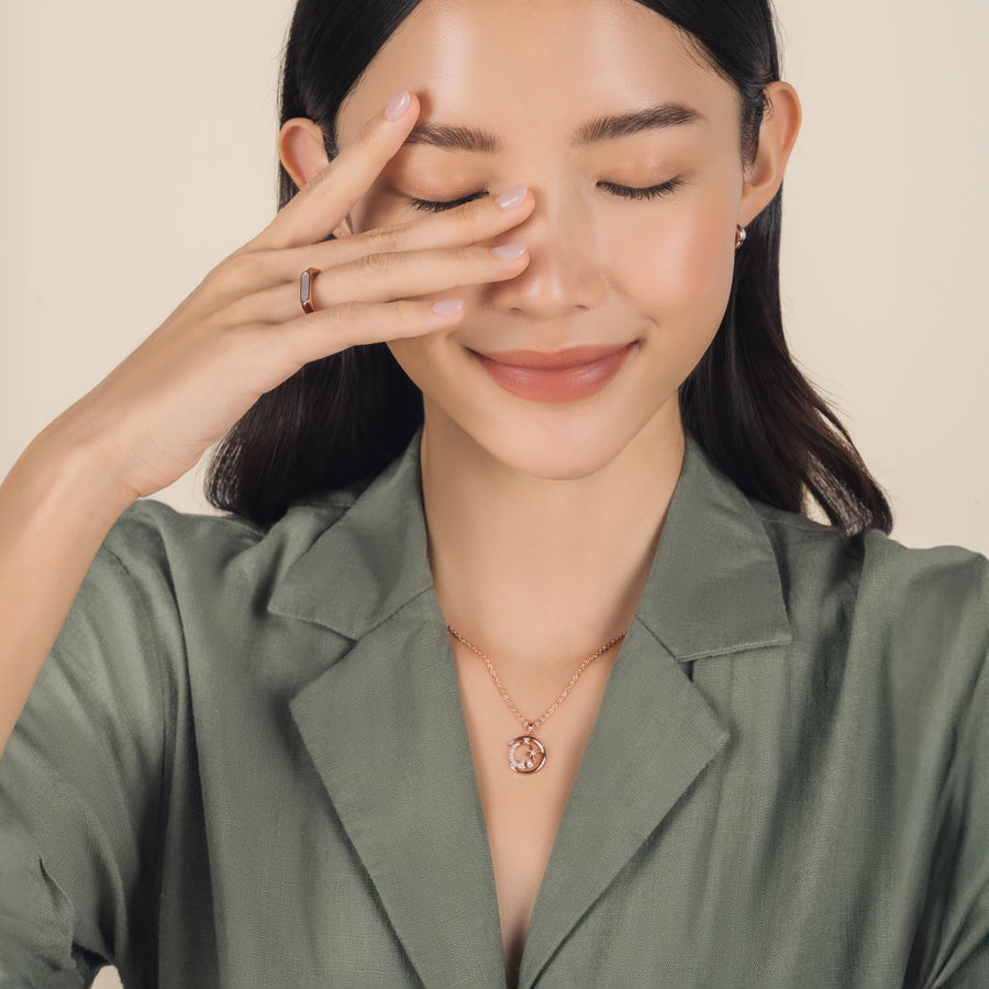 Rose Gold Oriana Cubic Necklace
