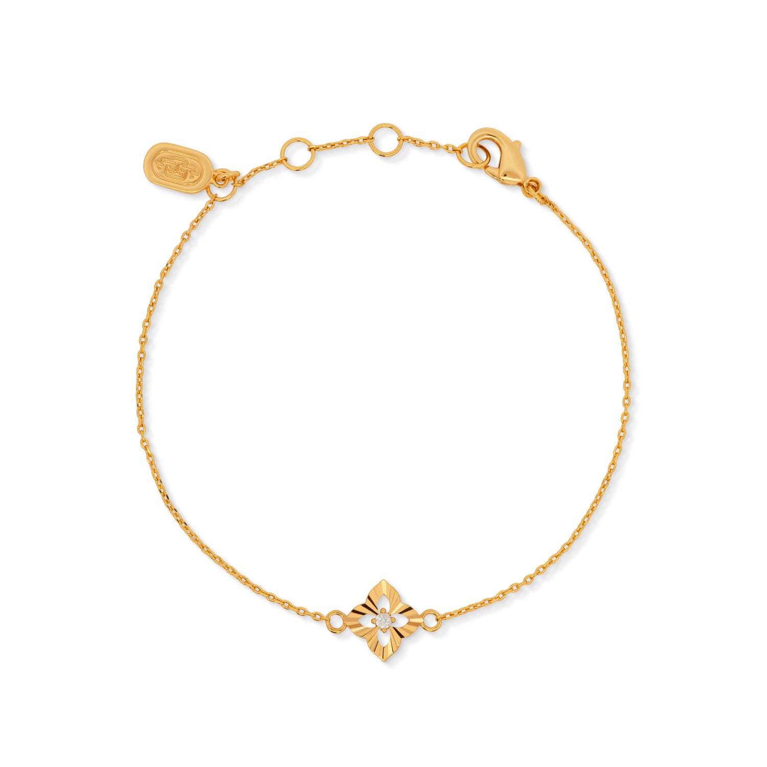 Dainty and elegant bracelet in gold with cubic zirconia.