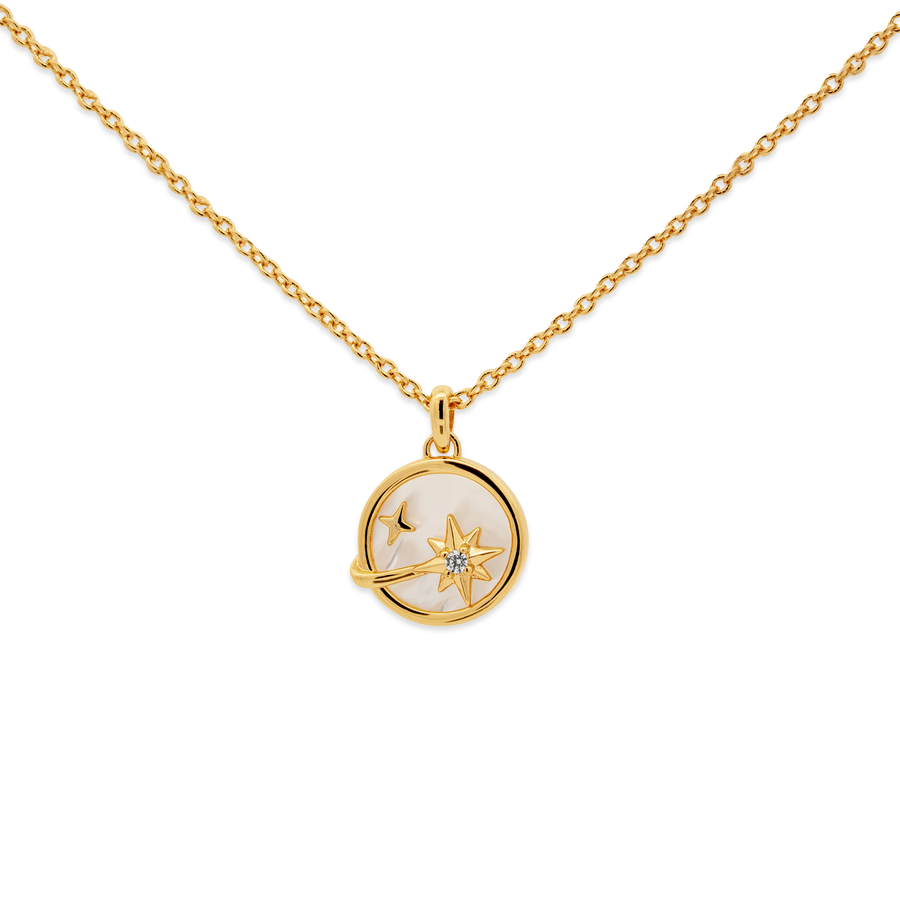 Gold Estella Mother of Pearl Necklace