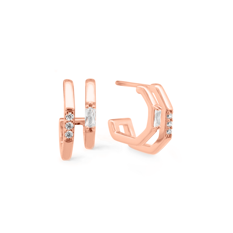 Rose Gold Reagan Cubic Hoops