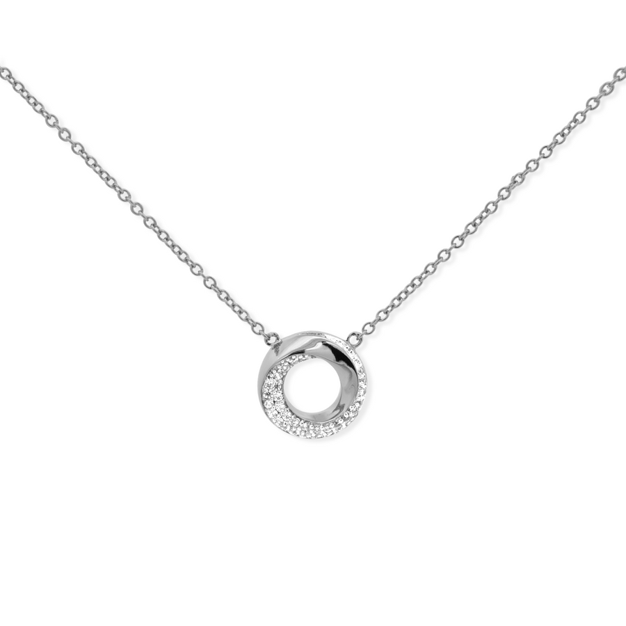 Elegant yet bold necklace. 925 silver pendant necklace with cubic zirconia stones.