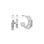 Elegant and classy studs. 925 silver double huggies set with cubic zirconia stones.