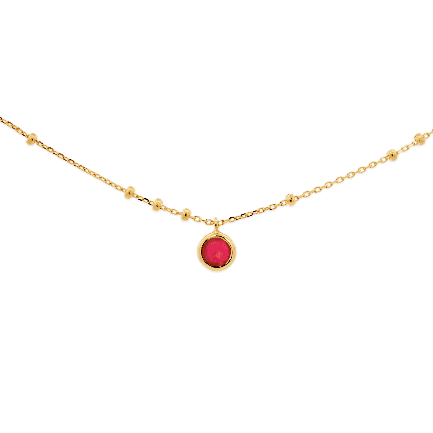 Gold chain with red 2025 stone