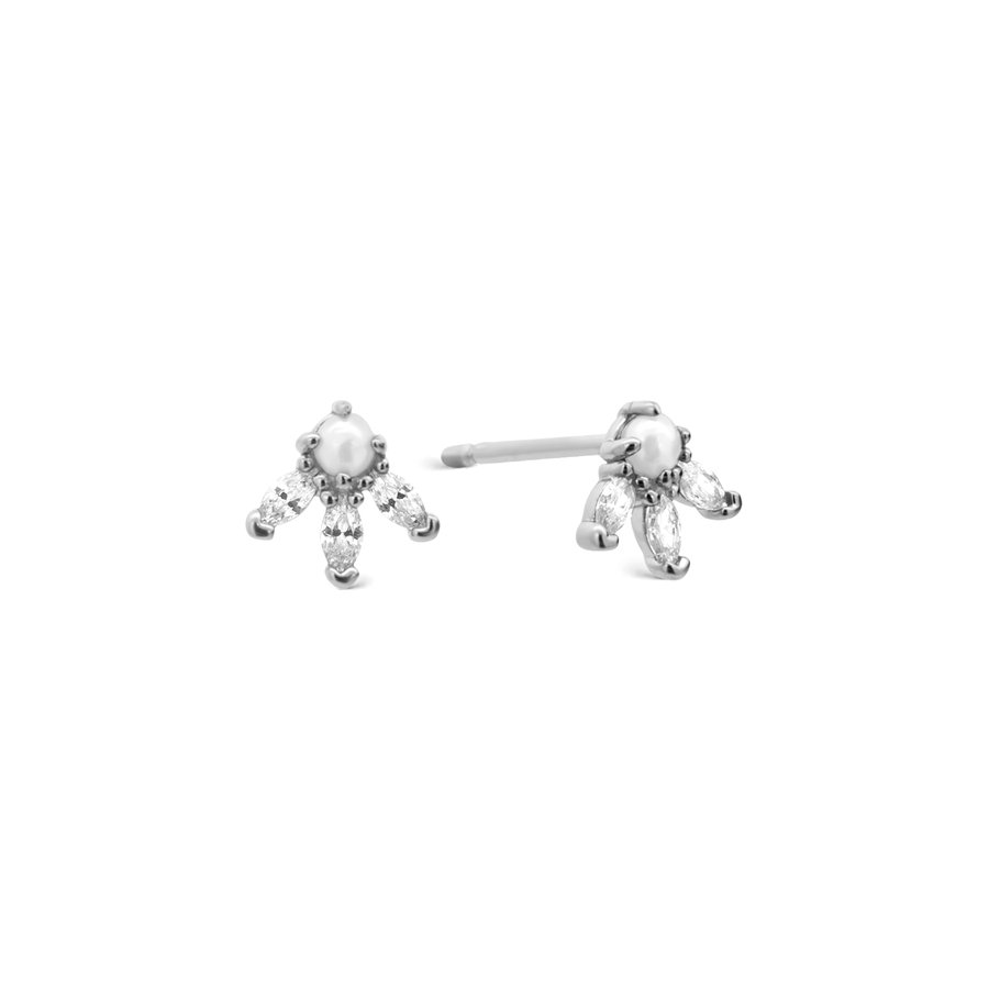 925 Silver Julie Pearl Studs