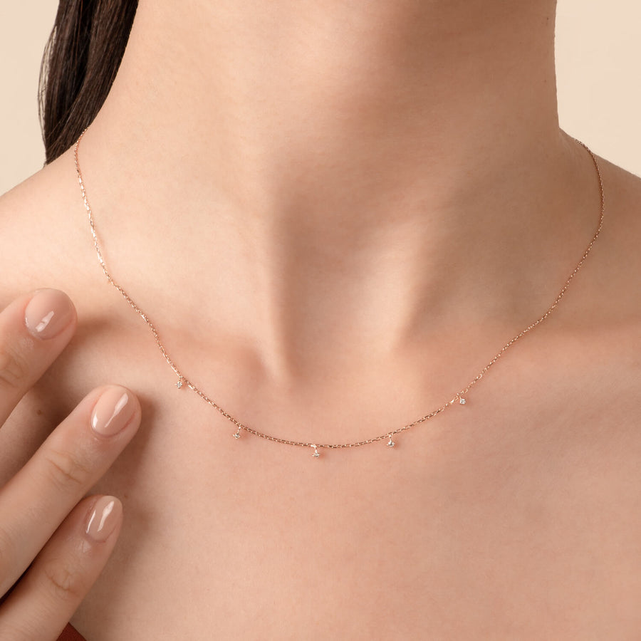 10k Rose Gold Diamond Kathleen Necklace
