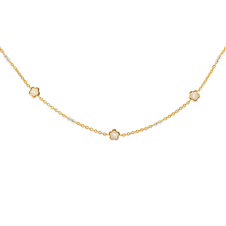 Gold Cerise Mother of Pearl Necklace