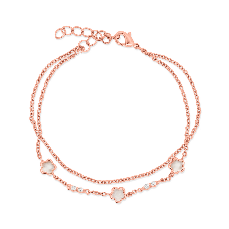 Rose Gold Cerise Mother of Pearl Bracelet
