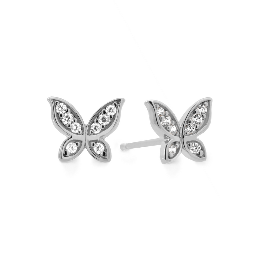 925 Silver Butterfly Cubic Studs