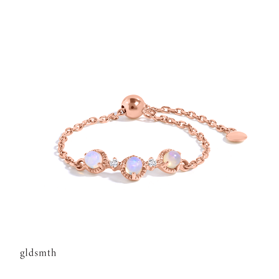 10k Rose Gold Diamond Casey Opal Ring