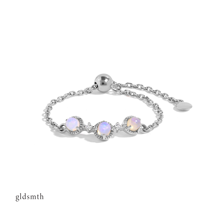 10k White Gold Diamond Casey Opal Ring