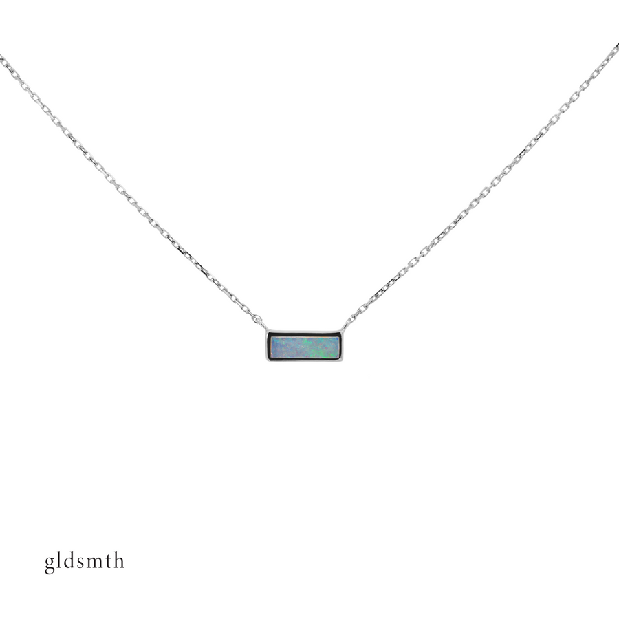 10k White Gold Helena Opal Necklace