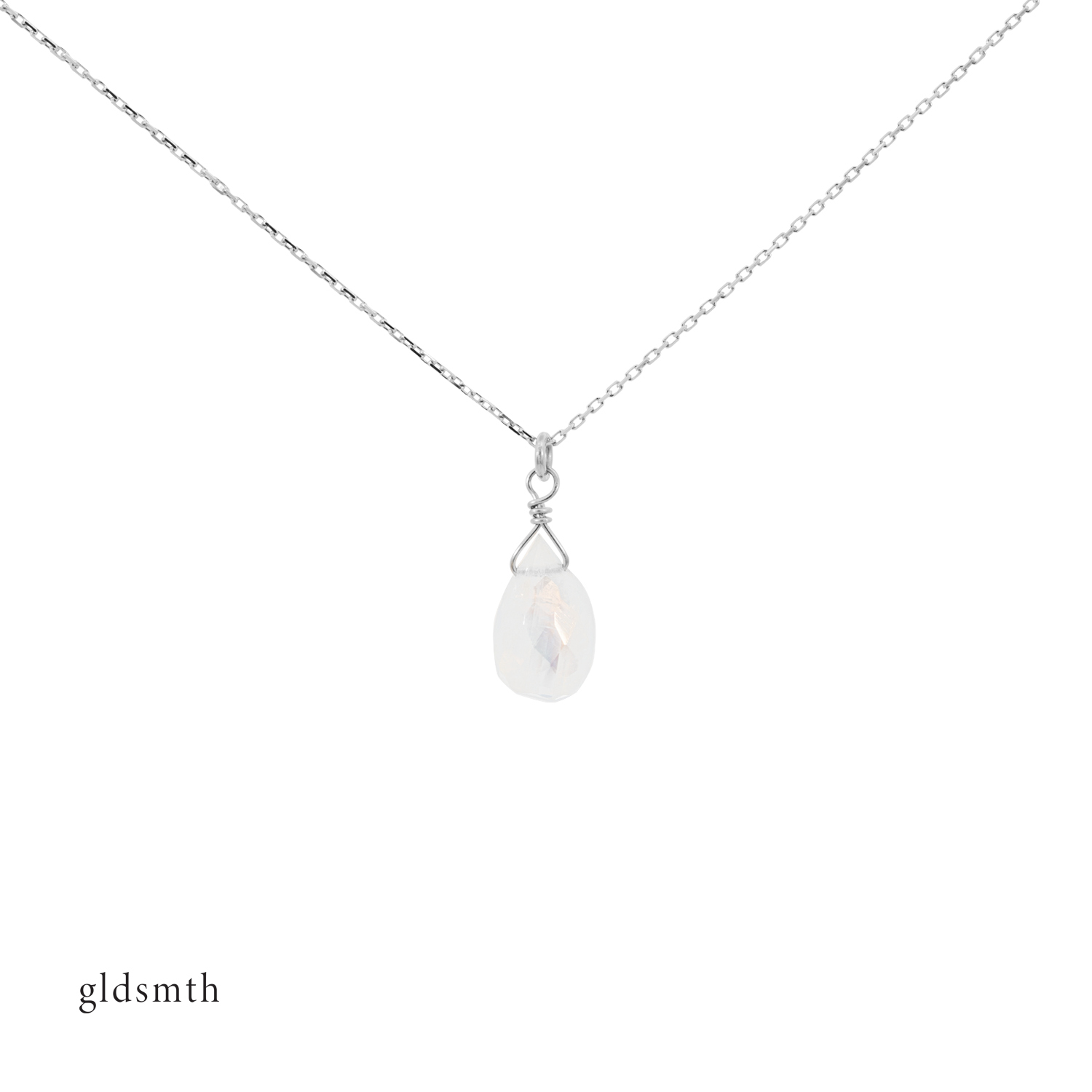 White gold moonstone pendant sales