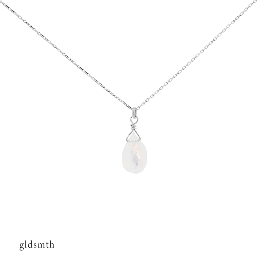 10k White Gold Marley Moonstone Necklace