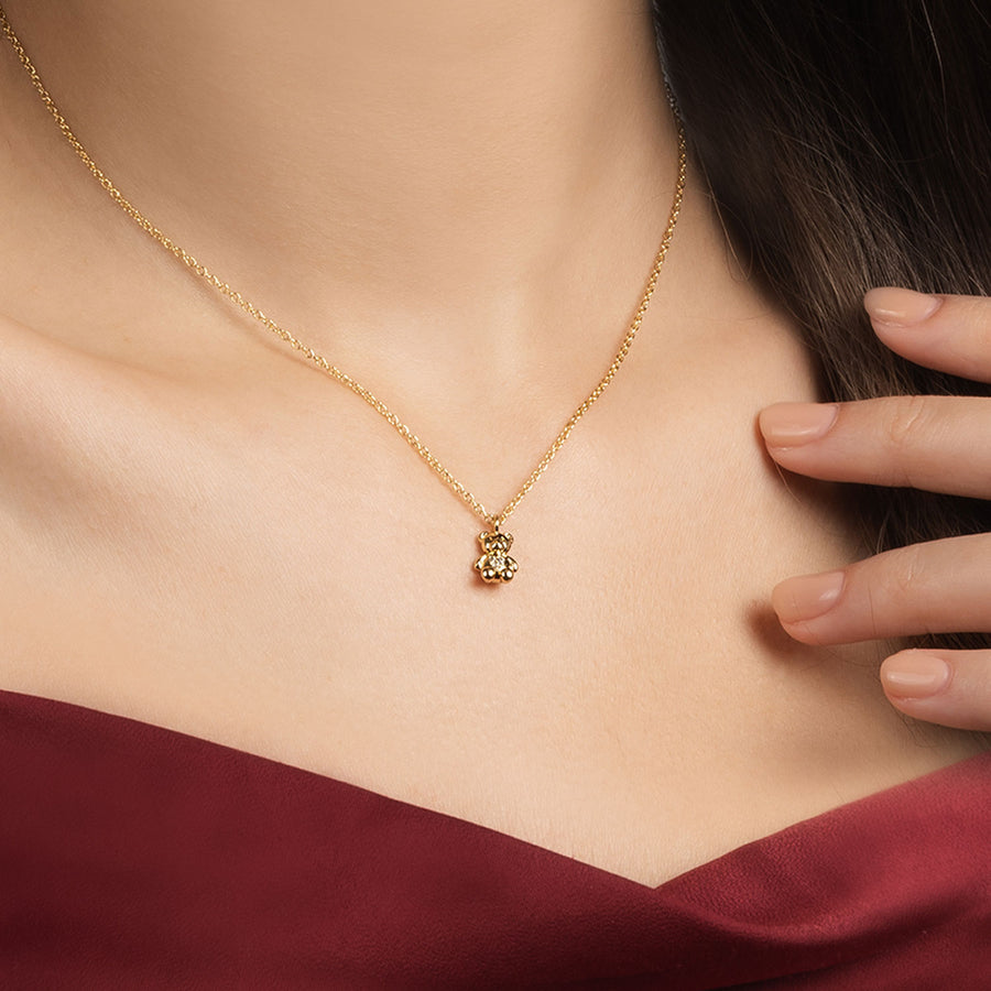 Gold Teddy Cubic Necklace