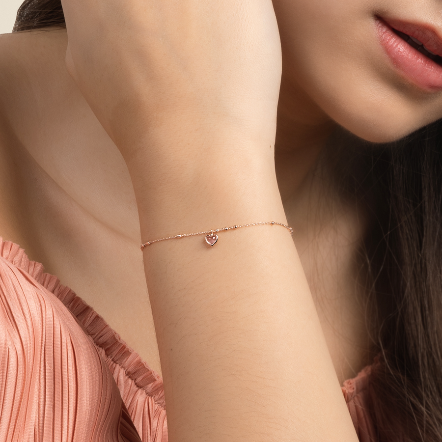 Rose Gold Darlene Rose Quartz Bracelet