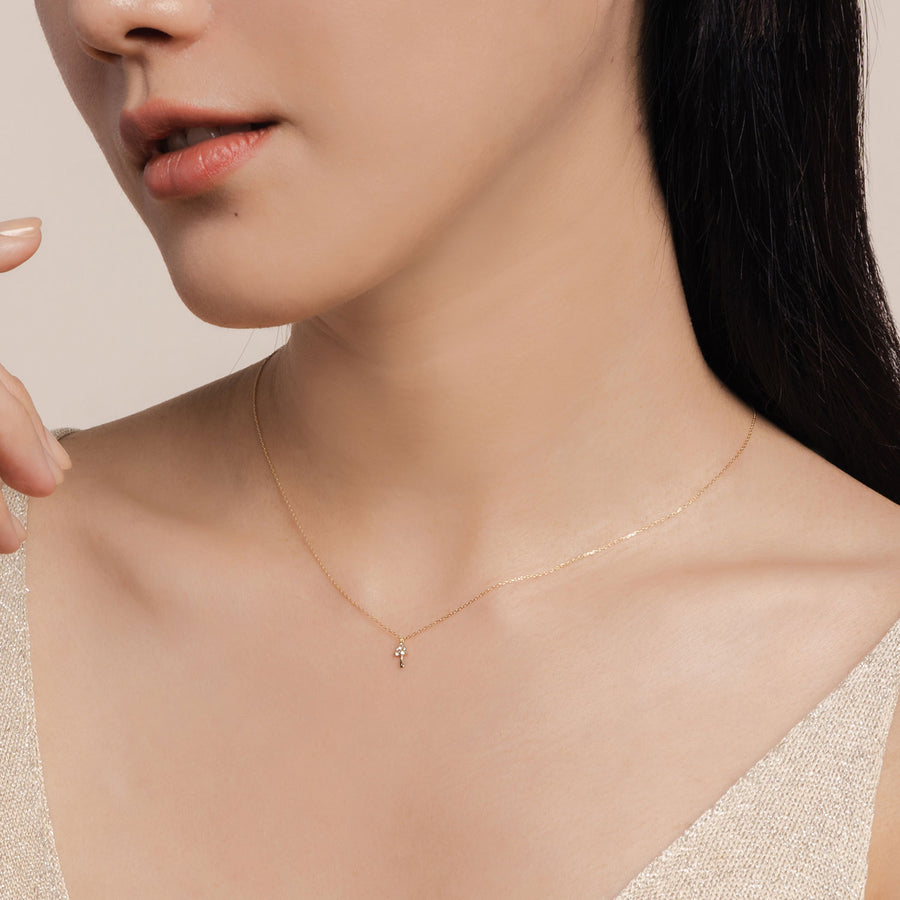 14k Gold Keyna White Topaz Necklace