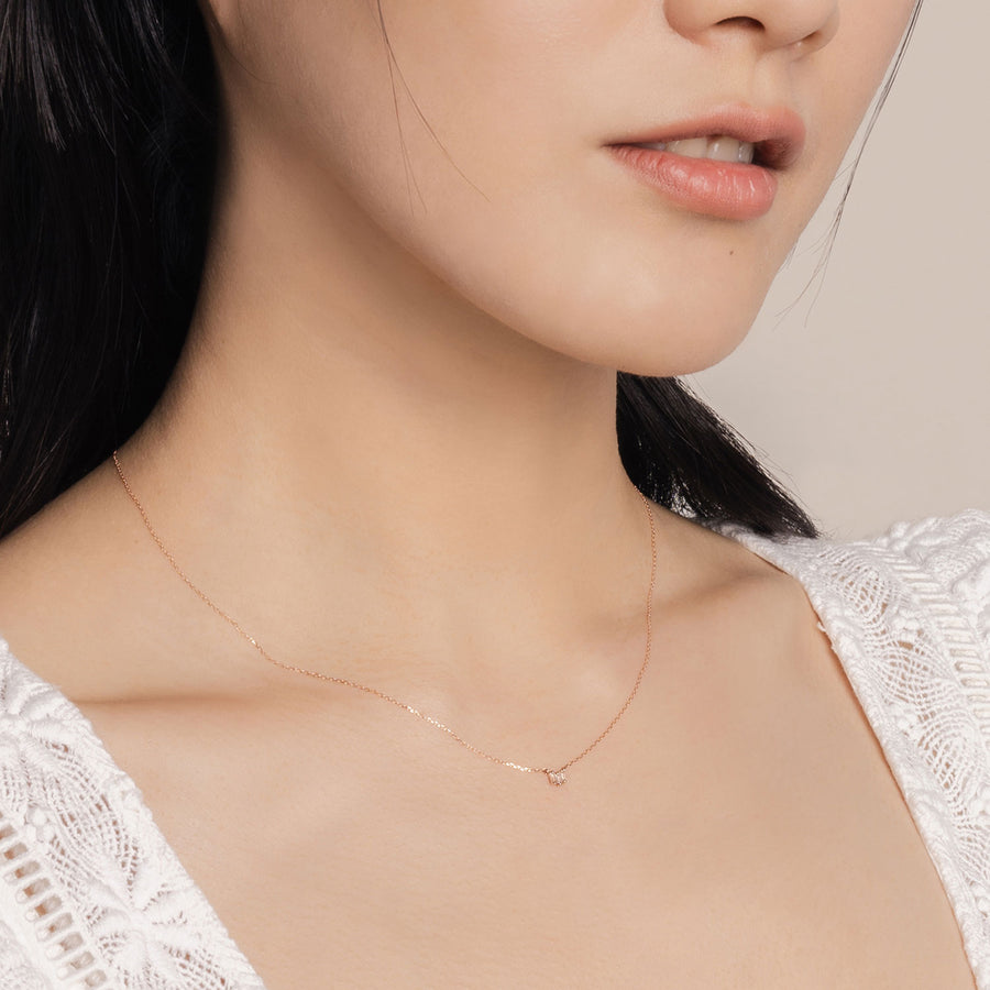 14k Rose Gold Bridgette White Topaz Necklace