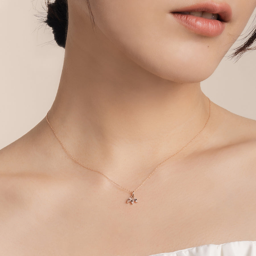 14k Rose Gold Elora White Topaz Necklace