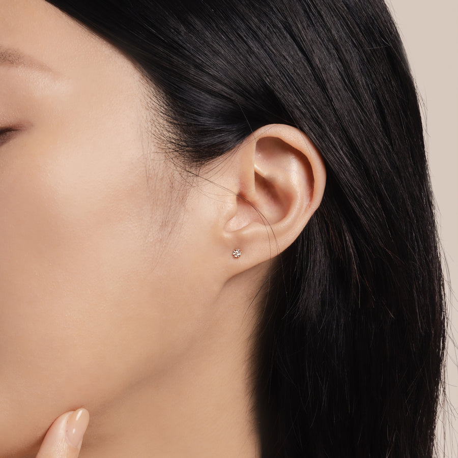 14k Rose Gold Priscilla White Topaz Studs