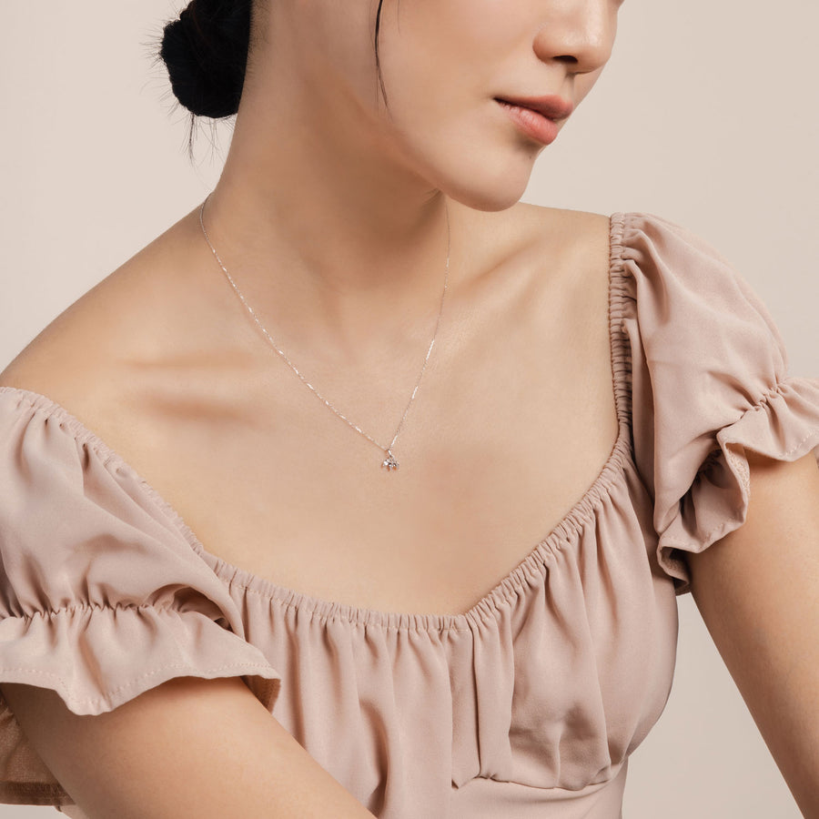 14k White Gold Elora White Topaz Necklace