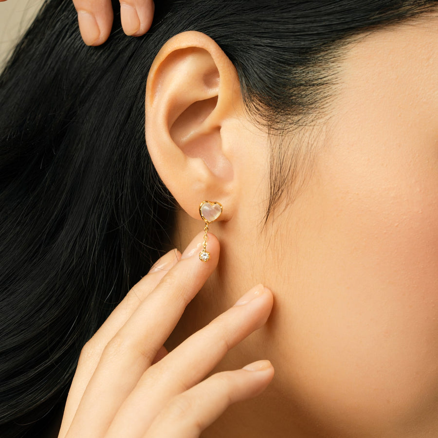 Gold Darcy Moonstone Studs