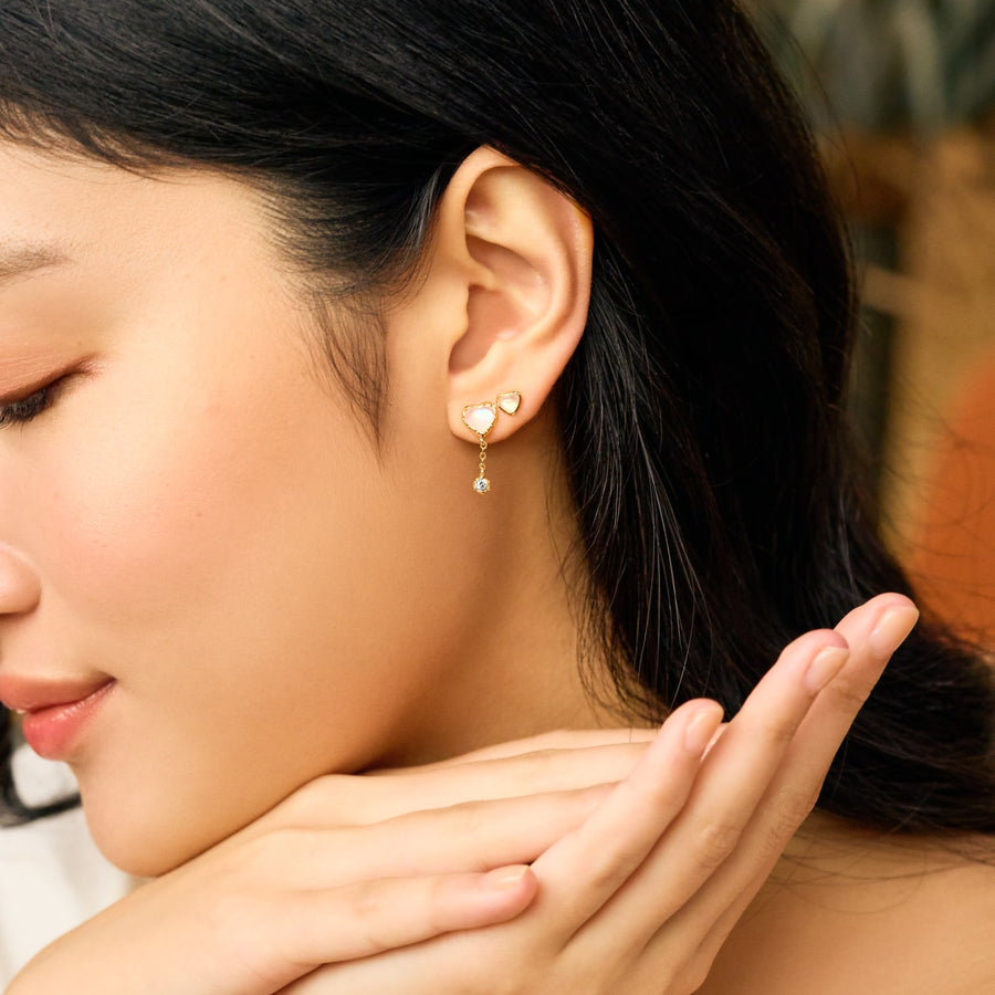 Gold Darcy Moonstone Studs