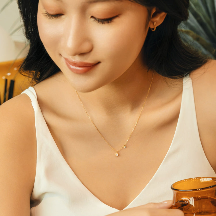 Gold Debbie Moonstone Necklace