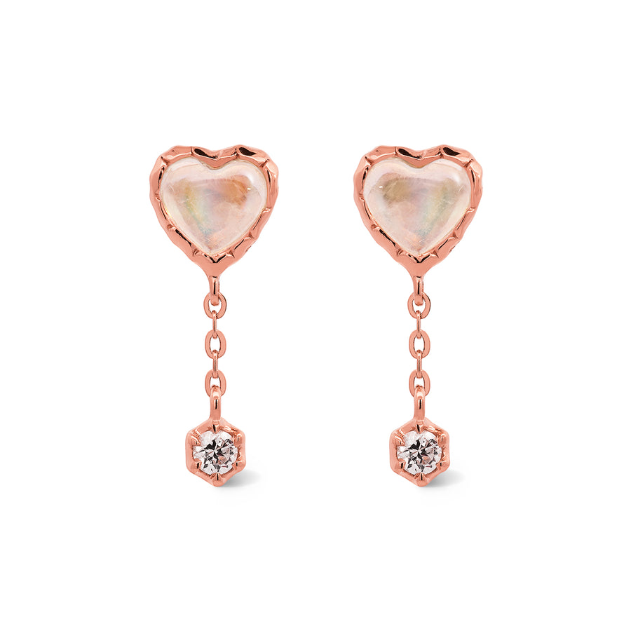 Rose Gold Darcy Moonstone Studs