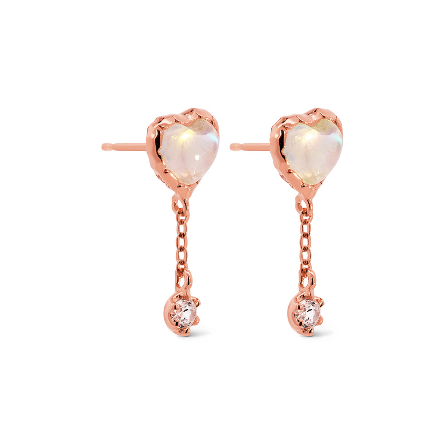 Rose Gold Darcy Moonstone Studs