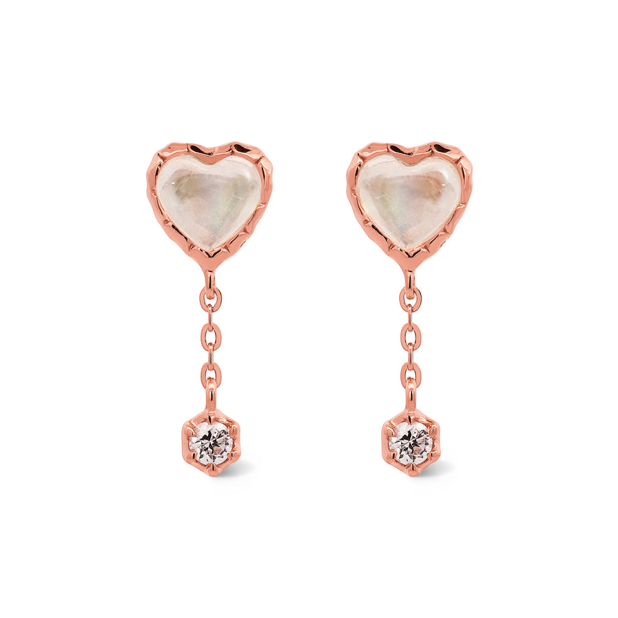 Rose Gold Darcy Moonstone Studs