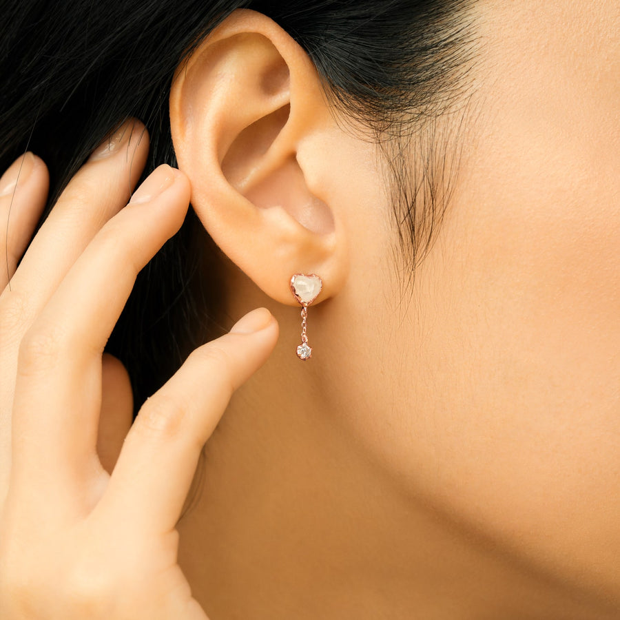 Rose Gold Darcy Moonstone Studs